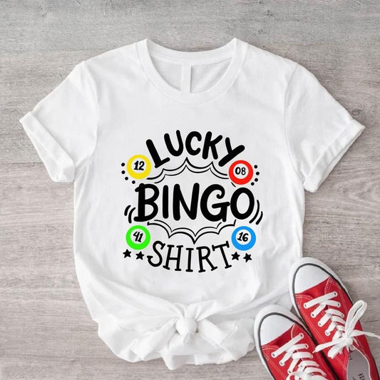 Lucky Bingo Shirt, Funny Bingo Player T-shirt, Gamer Birthday Gift Tee, Unisex Casino Shirt, Gambling Lucky Short Sleeve, Bingo Game Lover Shirt.
