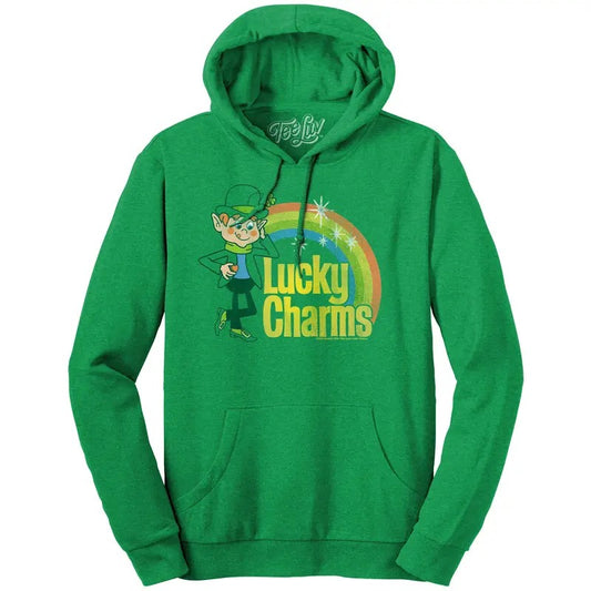 Lucky Charms Vintage Lucky the Leprechaun Logo Hooded Sweatshirt - Kelly Green