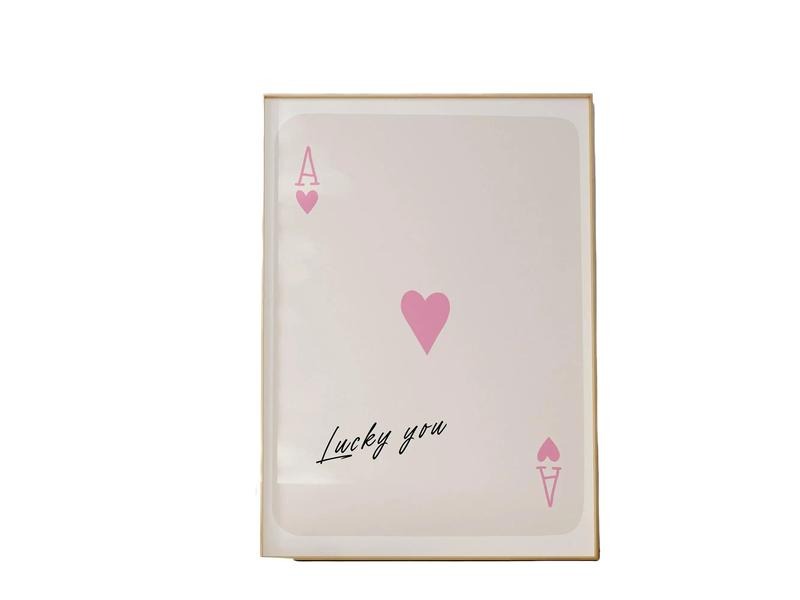 Lucky You, Lucky Girl Syndrome, Playing Card Print, Retro Bar Cart Decor Preppy Poster Black White, Trendy Aesthetic...