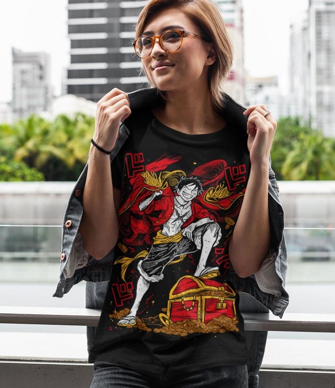 LuffyOne Piece Anime Manga Pirate Anime Manga Unisex Tshirt T-Shirt S-4XL Tee Tshirt S-4XL
