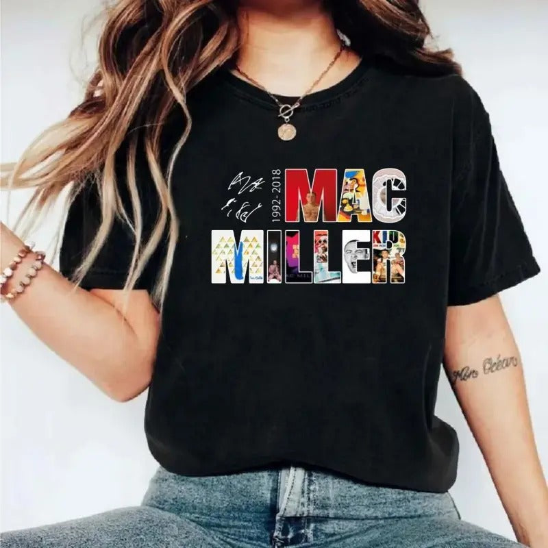 M4c M!Ll3r Words Remember Rap Graphic Tee Shirt, M4c Rap Shirt, M4c M!Ll3r Shirt, Unisex Short Sleeve Tee Shirt, Casual Clothing