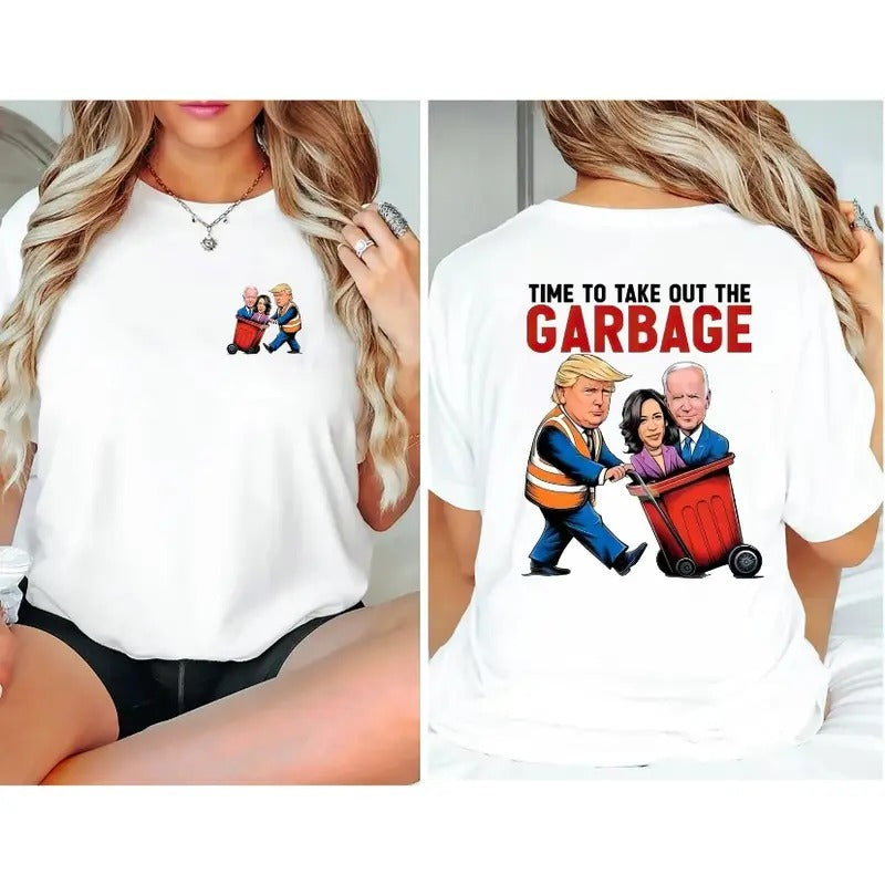 MAGA Garbage For Trump 2024 Shirt, Time To Take Out Garbage MAGA 2024 Shirt, Trump Support 2 Sides Tee, America Favourite...