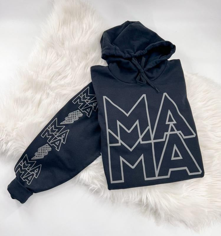 MAMA Sweatshirt or Hoodie with sleeve prints Comfy Unisex Womenswear Tops T-Shirts | DripVista.com