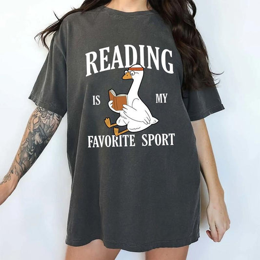 MAPTEES Reading is My Favorite Sport Comfort Colors Shirt, Bookworm Graphic Tee, Bookish T-shirt, Booktok Outfits, Funny Gift For Book Lovers