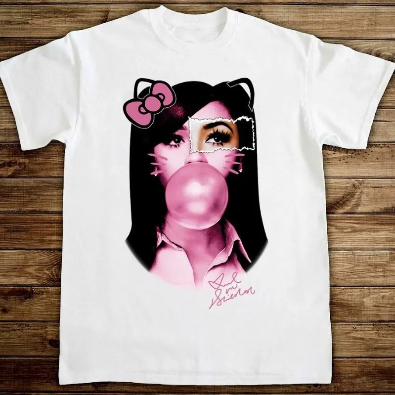 MARIAH Pink Eyes Cute Kitty Graphic Tee Hoodie, Sweatshirt | DripVista.com