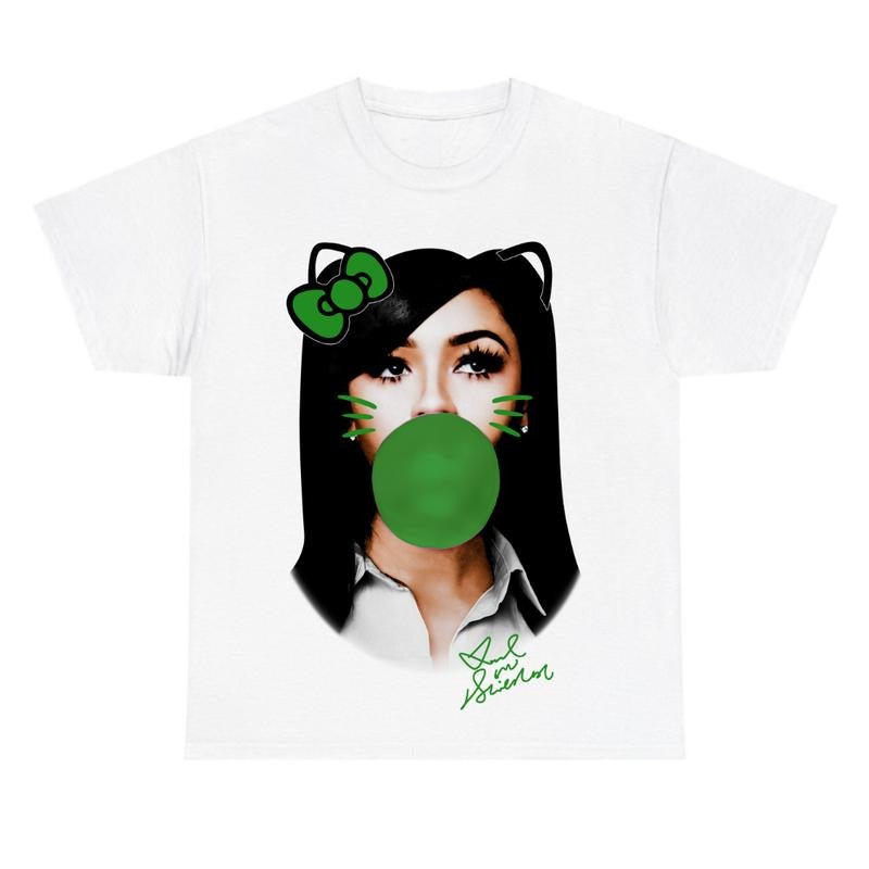 MARIAH THE SCIENTIST Green Kitty BUBBLE GUM GRAPHIC T-SHIRT Hoodie, Sweatshirt | DripVista.com