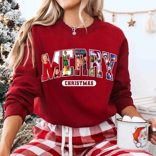 MERRY Christmas 90s Movies Shirt Crewneck Sweatshirt, Christmas Shirt for Movies Lovers, Christmas 90s Movies Sweater, Christmas Movies Shirt