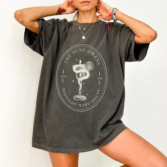 MIDNIGHT MARGARITAS  90s Movie Halloween Shirt, Practical Magic Tee, Witchy Halloween Aesthetic, Tequila Shirt, Bookish Gift Cotton Crewneck Shortsleeve