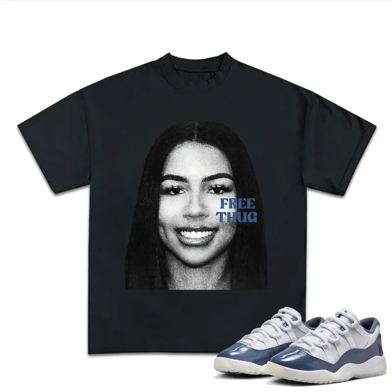 MTS Free Thugger T-shirt, 11S Diffused Blue Unisex Shirt, Shirt To Match Sneaker, Streetwear Y2k Shirt Cotton Tshirt...