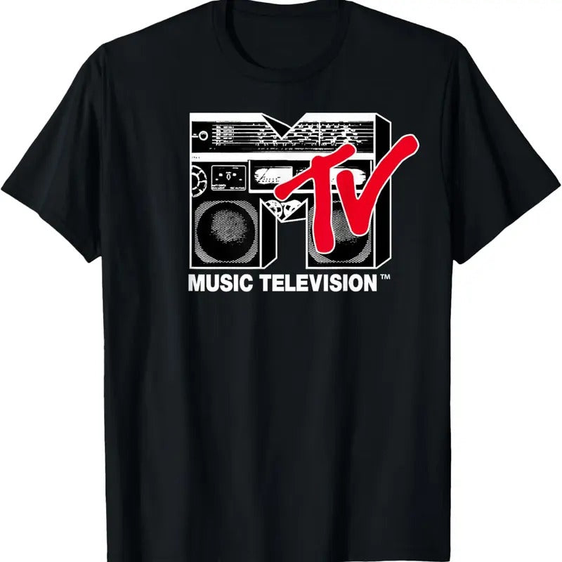 MTV Logo Red Boombox Graphic T-Shirt - Unisex And Inclusive - Multiple Colorways - Full Size Range
