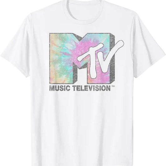MTV Music Television Faded Tie Dye Logo Fill - Unisex And Inclusive - Multiple Colorways - Full Size Range