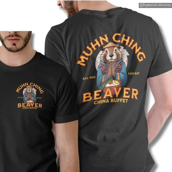 MUHN CHING BEAVER BUFFET T-SHIRT, Casual Cotton Streetwear Outfits , Global Trending Outfits