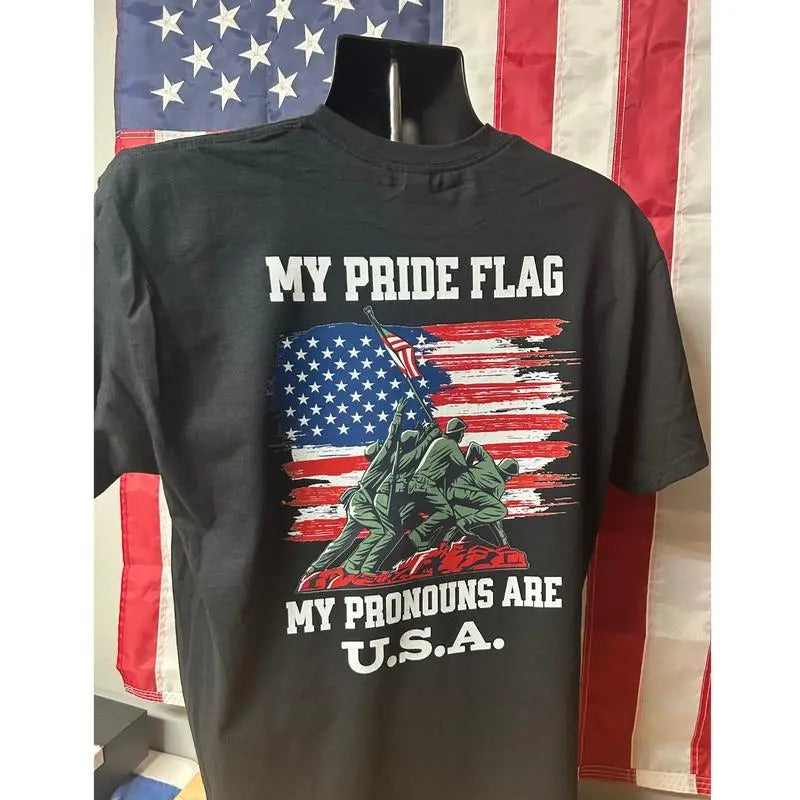 MY PRIDE FLAG MY PRONOUNS ARE USA T-Shirts, Hoodie, Sweatshirt | DripVista.com