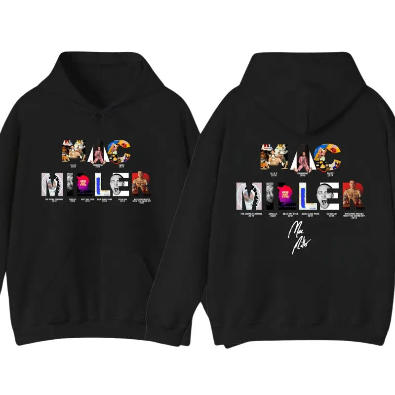 Mac Miller Album With Sign Graphic Hoodie Sweatshirt T shirt, Retro Crewneck, Gift For Girlfriend, Cotton