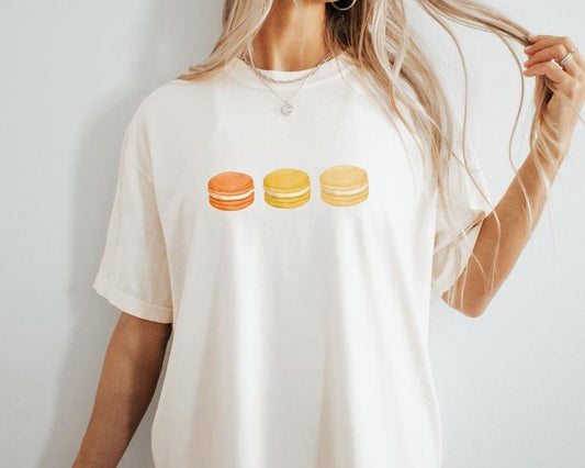 Macaron Sunset Shirt Cute Dessert Shirt French Aesthetic Foodie Shirt Cute Summer Tshirt Trending Graphic Tee Cute Tee style 02