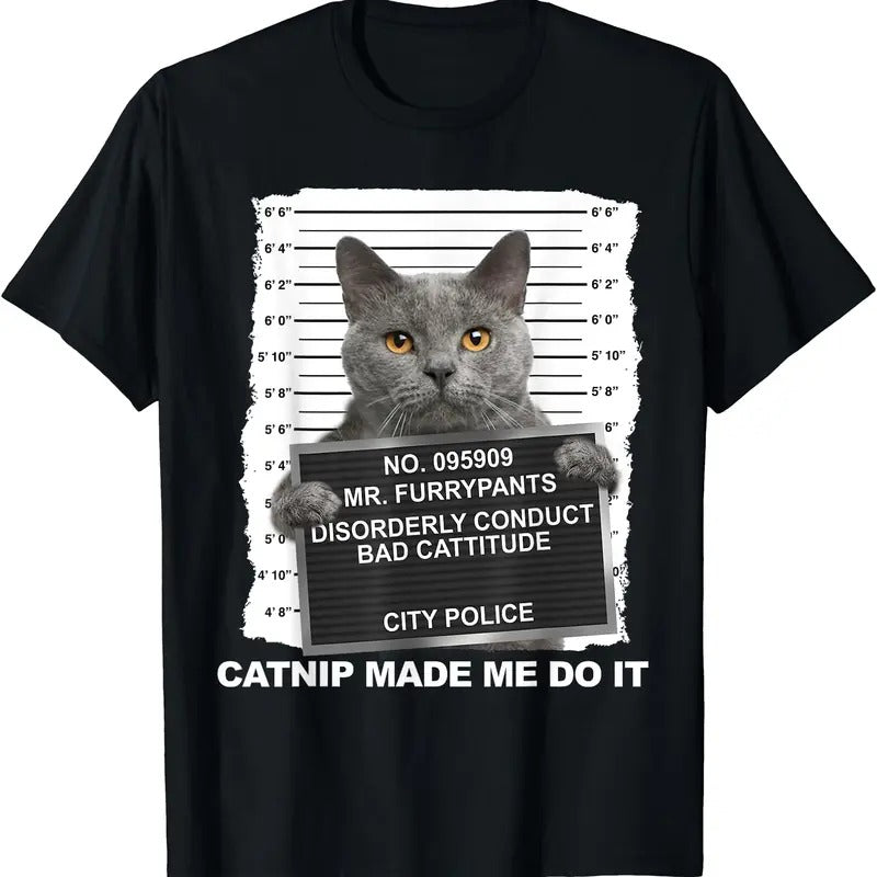 Made Me Do It Funny Cat Tee T-Shirt | Tee for Men & Women | Cotton Hoodie, Sweatshirt | DripVista.com