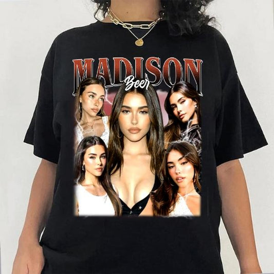 Madison Beer 90s Vintage Bootleg Style T-Shirt, Classic Retro Graphic Unisex Tee Gift For Men and Women