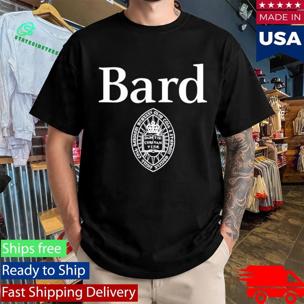 Mads Campbell Wearing Bard College Logo Shirt