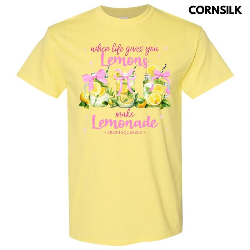 Make Lemonade Coquette Gildan Short Sleeve T-Shirt 'NLB' Hoodie, Sweatshirt | DripVista.com