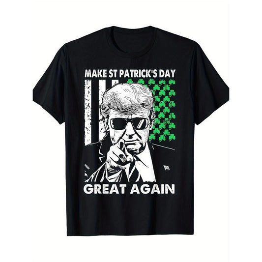 Make St. Patrick's Day Great and Fun Again Trump T-shirt S-3XL 180g Made in USA