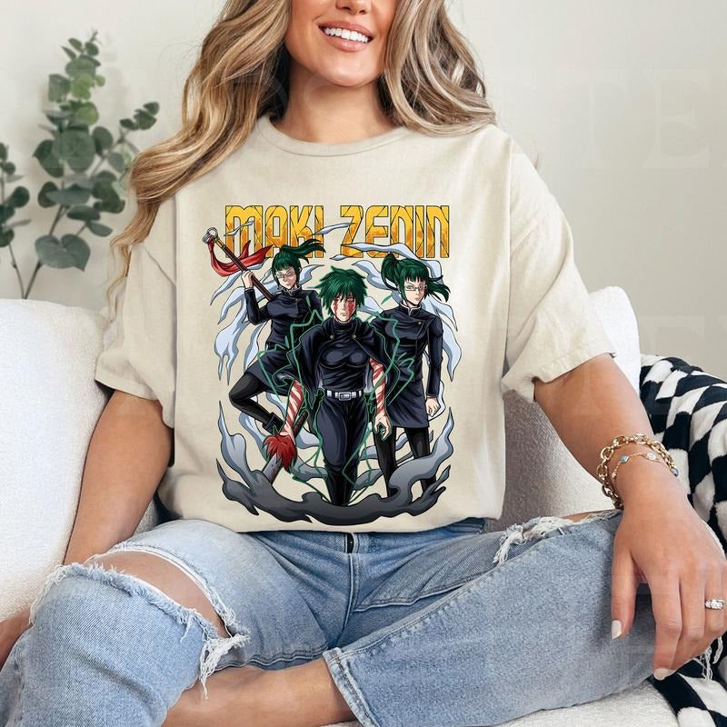 Maki Zennin JJK Tshirt Crewneck Hoodie Comfort Cotton Sweatshirt | DripVista.com