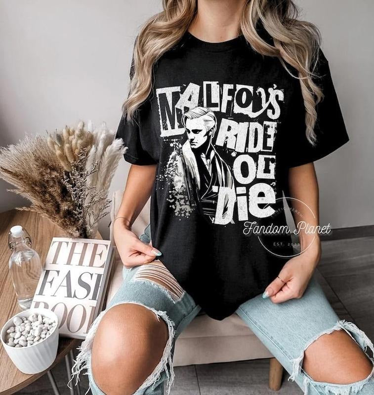 Malfoy Ride or Die Bookish  Tee, Draco Tshirt, Manacled T-Shirt, Bookish gift, Manor Sweater,Manacled Merch,Fandom Gift,Slytherin shirt
