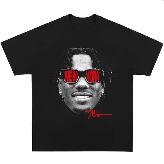 Malik Nabers Big Head T-Shirt Vintage Graphic Tee Shirt for Men Women Streetwear