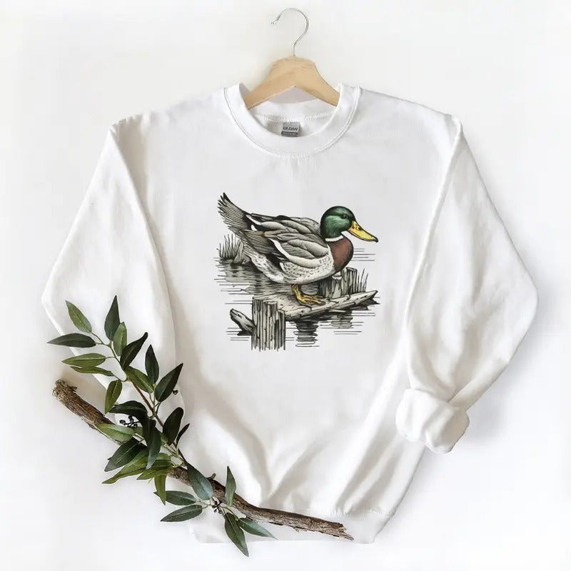Mallard Ducks Onto Water Unisex Tshirt Sweatshirt Hoodie, for duck hunters, husbands and Mallard duck lovers | DripVista.com