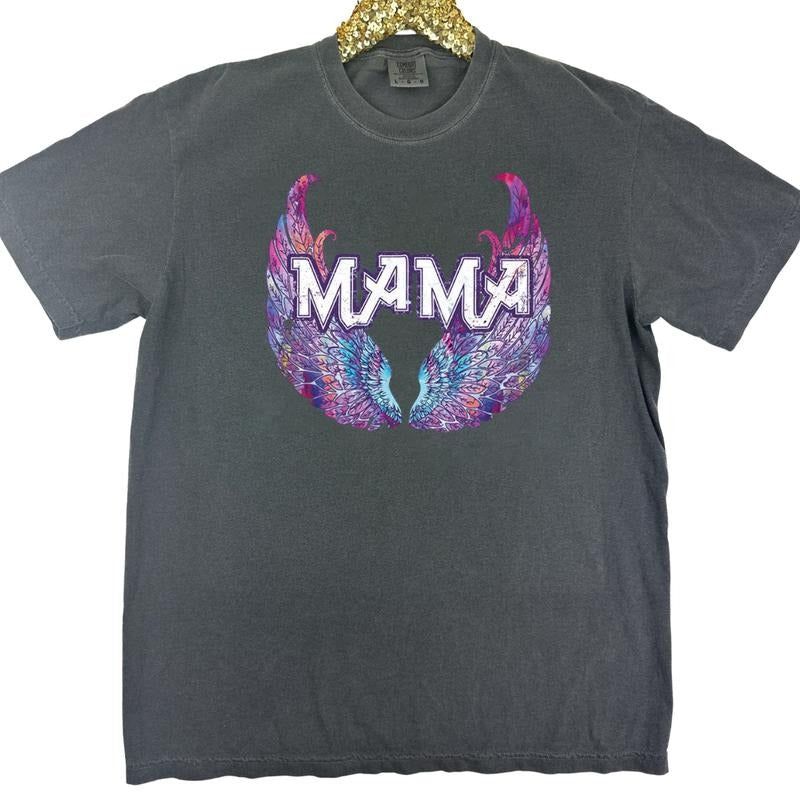 Mama Angel  Wings Comfort Colors T-Shirt Hoodie, Sweatshirt | DripVista.com