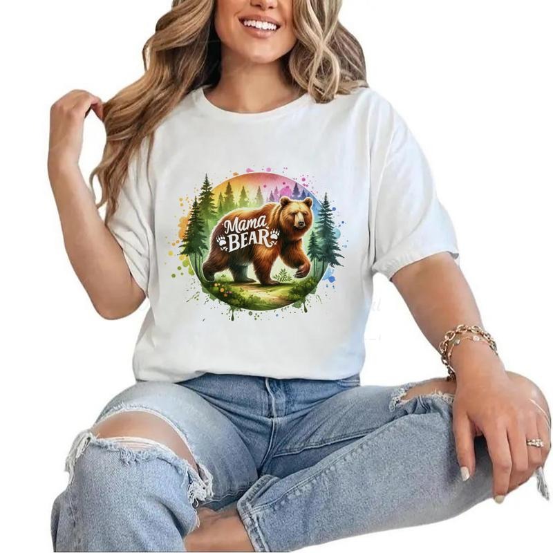 Mama Bear Forest Colorful T-shirt Bear Mum Animal Unisex Hoodie Sweatshirt | DripVista.com