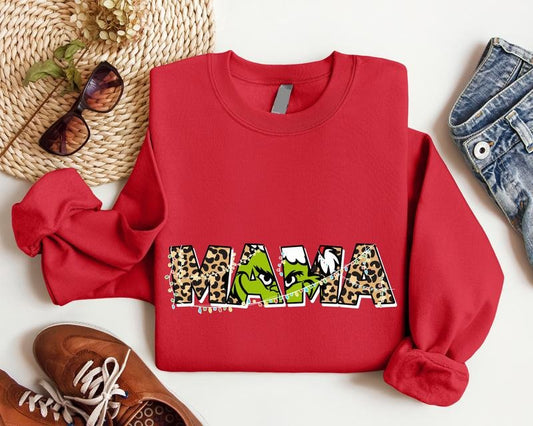 Mama Christmas Sweatshirt, Christmas Mom Sweater, New Mom Gift, Trendy Mother Sweater For Christmas, Mama To Be Xmas Hoodie, Grandma Christmas Gift Hoodie.