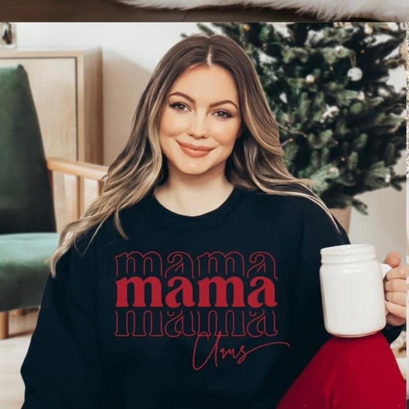 Mama Claus Crewneck Sweatshirt Casual Womenswear T-Shirts, Hoodie | DripVista.com