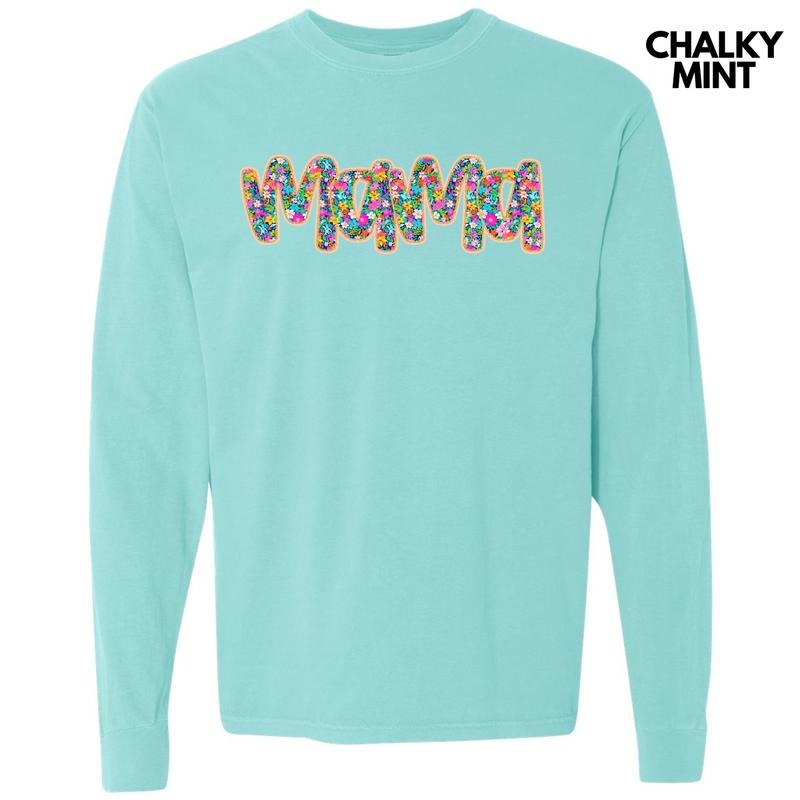 Mama Ditzy Floral Long Sleeve Comfort Colors T-Shirt 'NLB' Hoodie, Sweatshirt | DripVista.com
