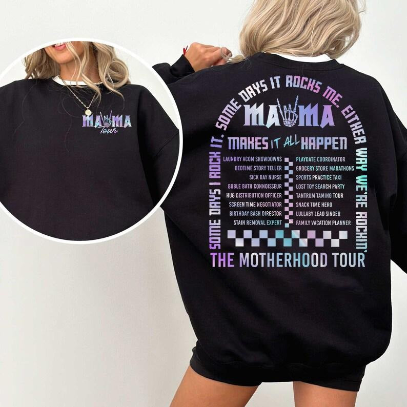 Mama Rock Tour Shirt, Mom Life, Some Days I Rock It Sweatshirt, Rock And Roll, Motherhood World Tour, Music Lover Tee, Tired As A Mother, Funny Mothers Gift
