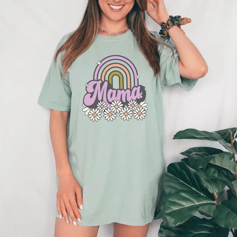 Mama Shirt Rainbow Mom Shirt Mommy Shirt Mama T-shirt Cute Mom Shirt Mother's Day Gift Mom Life Shirt Mommy Shirt Hoodie,...