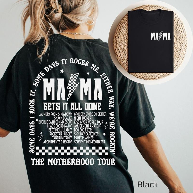 Mama T-shirt | Motherhood Tour Shirt | Retro Rock Concert Mama Tee | Mother's Day Shirt | Comfort Colors Motherhood Tee |...