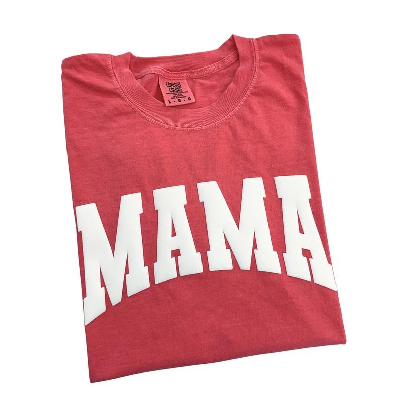 Mama WHITE Puff Comfort Colors T-Shirt Hoodie, Sweatshirt | DripVista.com
