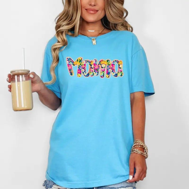 Mama, Floral, Flowers, Mother's Day, Bright, Colorful, Pastels Tshirt, Women's Comfort Colors Tee Hoodie, Sweatshirt