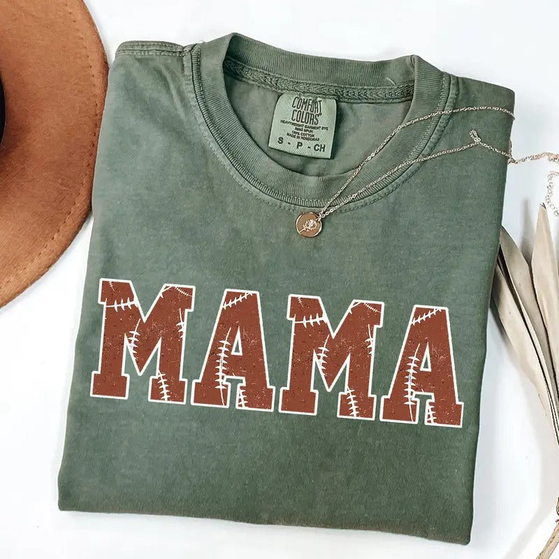 Mama, Football, Sports, Game Day, Big Game, Touchdown, Tailgate Party Tshirt, Women's Comfort Colors Tshirt, Graphic Tee...