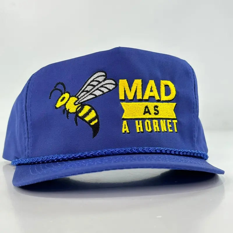 Man as a hornet on a blue Strapback Hat Cap Collab Justin Stagner Custom Embroidery T-Shirts, Hoodie, Sweatshirt