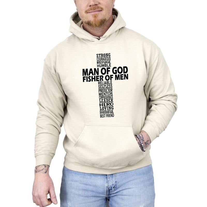 Man of God, Fisher of Men, Gospel, Jesus, Christian, Faith Hoodie, Hooded Sweatshirt T-Shirts | DripVista.com