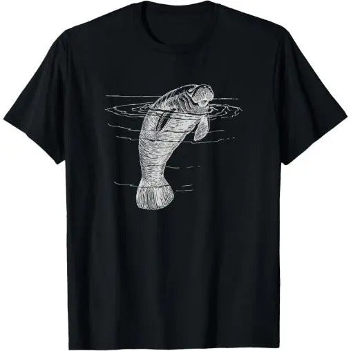 Manatee Illustration Sea Cow Marine Mammal Friendly Manatee T-Shirt Hoodie, Sweatshirt | DripVista.com