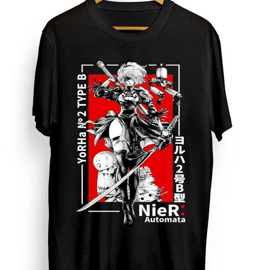 Manga Game Anime Nier Automata 2b Cool Girl shirt Size S-3XL