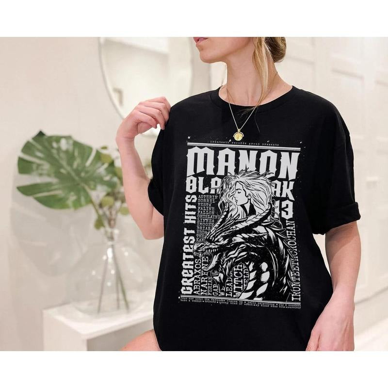 Manon Blackbeak Greatest Hits Concert Tee | OFFICIALLY LICENSED | Sarah J. Maas SJM Throne of Glass ToG Abraxos The Thirteen 13