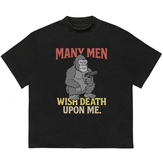 Many Men Wish Death Upon Me Glorila T-Shirt Cozy & Relaxed Trendy Cotton with Graphic Print