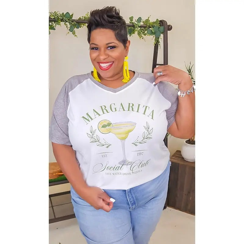 Margarita Social Club Graphic V-Neck T-Shirts, Hoodie, Sweatshirt | DripVista.com