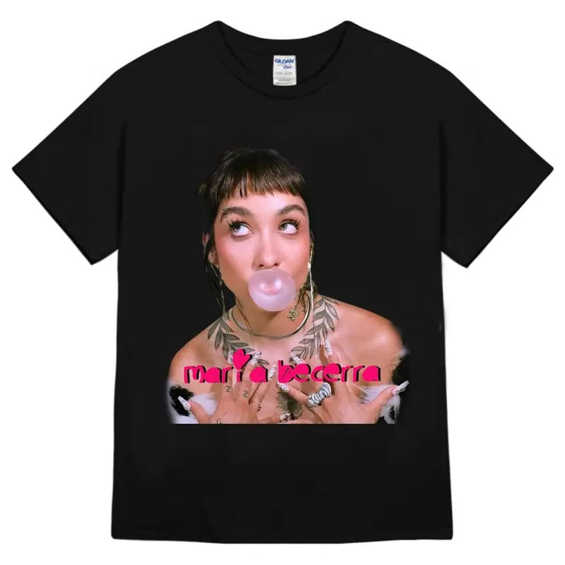 Mariaaa T-Shirt, Becerra Bubble Pink Gum Star Tee, Music Shirt