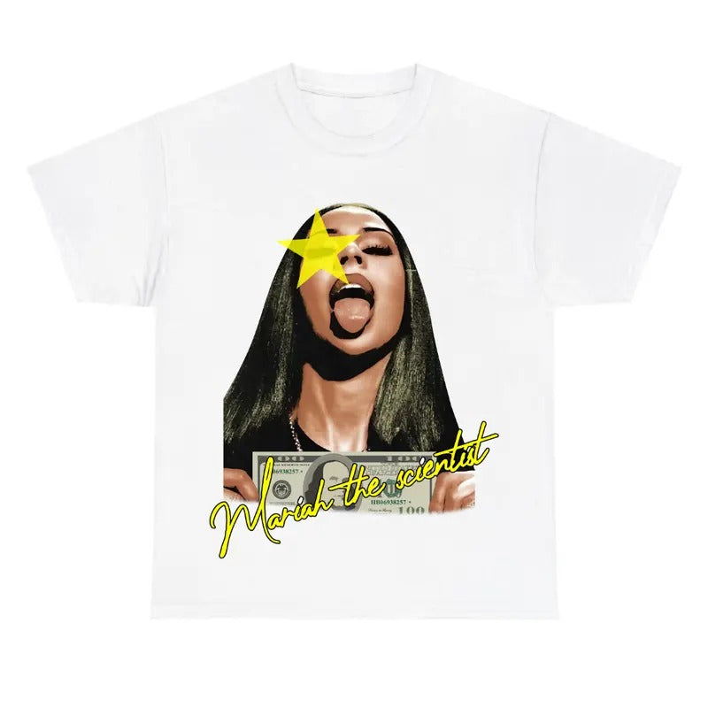 Mariah Scientist Yellow Star Shirt Classic Cotton Fabric Menswear