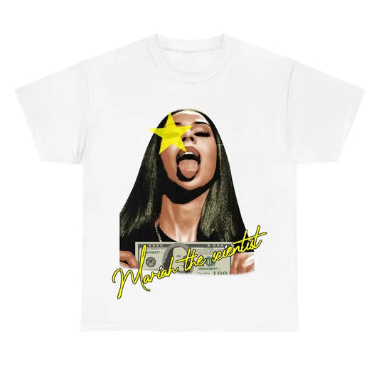 Mariah Scientist Yellow Star Shirt Classic Cotton Fabric Menswear