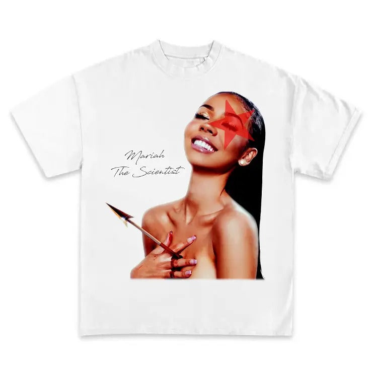 Mariahh Red Star Tee Hoodie, Sweatshirt | DripVista.com